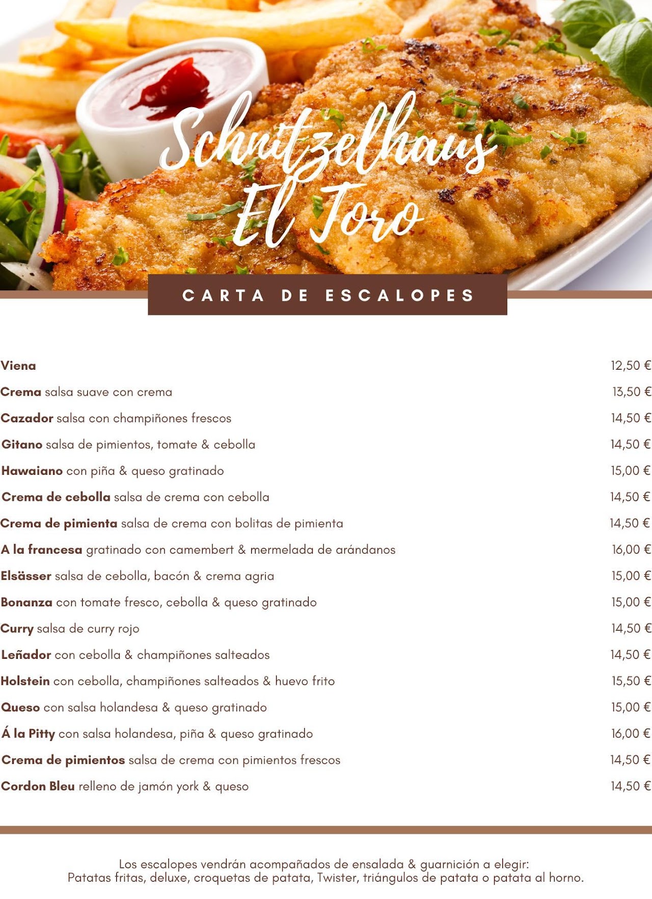 Carta de Escalopes en español